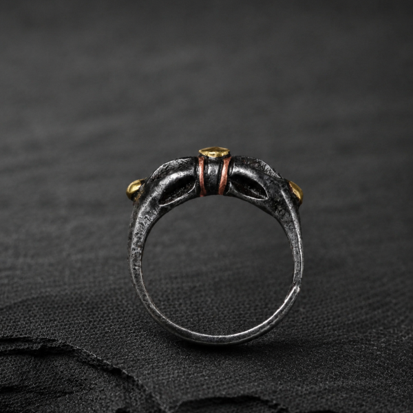 Anillo abierto de hierro Thokcha vintage para hombres y mujeres, joyería gótica ajustable para uso diario, fiestas y vacaciones