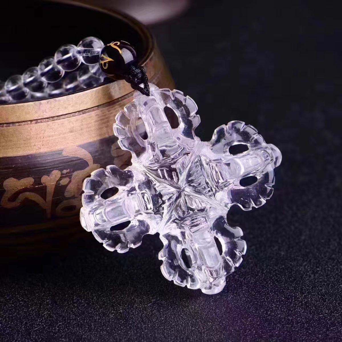 Dorje Vajra Clear Quartz Protection Pendant Necklace