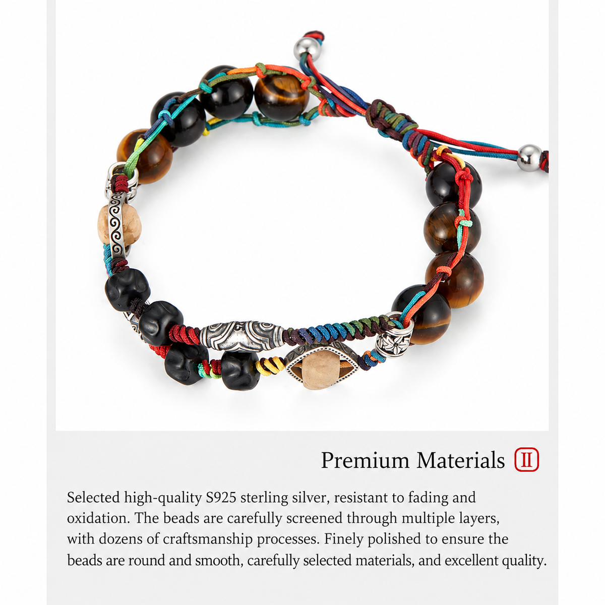 Braided rope bracelet, wealth protection bracelet, versatile jewelry